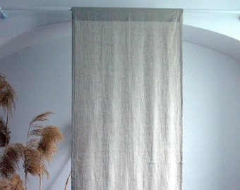 Custom Linen Noren, Linen Room Divider in Melange Color, Living Room Curtain Divider, Customize Noren Made form Linen, Burlap Noren Curtain