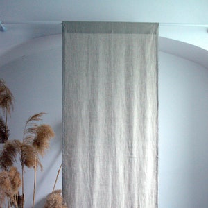 Linen Noren Doorway Curtain in Natural Color, Natural Linen Japanese Room Divider, One Panel Noren Door Curtain,Japanese Curtain Panels