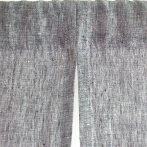 Traditional Linen Japanese Noren in Melange Black White, Linen Room Divider, Linen Noren Doorway Curtain, Japanese Door Curtain, Linen Noren