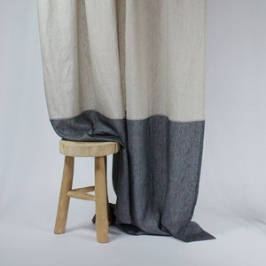 Beige Leinenvorhang, Beige Leinenvorhang, Leinenvorhang für Wohnzimmer, Leinenvorhang für Wohnzimmer, Leinenvorhang nach Wahl, zweifarbiger Vorhang