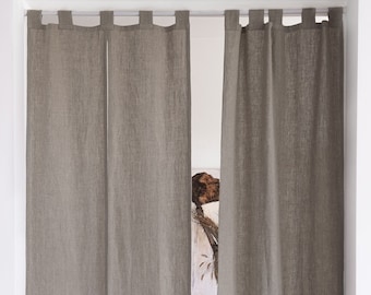 Rustic Linen Noren Curtain, Japanese Doorway Divider, 30x79