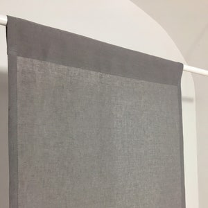 Leinen Noren Türvorhang in Grau Farbe, Grauer Japanischer Leinen Raumteiler, Ein Paneel Noren Türvorhang,Japanische Vorhang Paneele