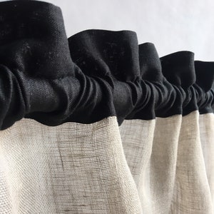 Linen Cafe Curtain Panel, Kitchen Window Treatment, Sheer Linen Cafe Curtains, Rod Pocket Window Cafe Curtains, Natural Cafe Curtain