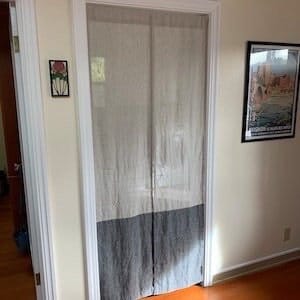 Japanese Curtain Door made rom Linen, Linen Noren Curtain Panel, Two Color Burlap Japanese Panel, Closet Curtain, Linen Doorway Curtains