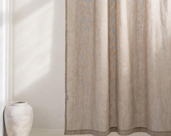 Sheer Linen Curtain Panel, Rod Pocket Drapes, Canopy Bed Panels