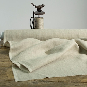 Heavy Natural Linen Fabric: Rustic Home Decor Sewing - Oeko-Tex Certified