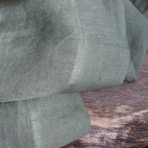 Green Linen Curtain in simple Style, Sheer Linen Curtain in Green Color, Linen Curtain Panel, Rod Pocket Linen Panel, Clips Linen Drapes image 6