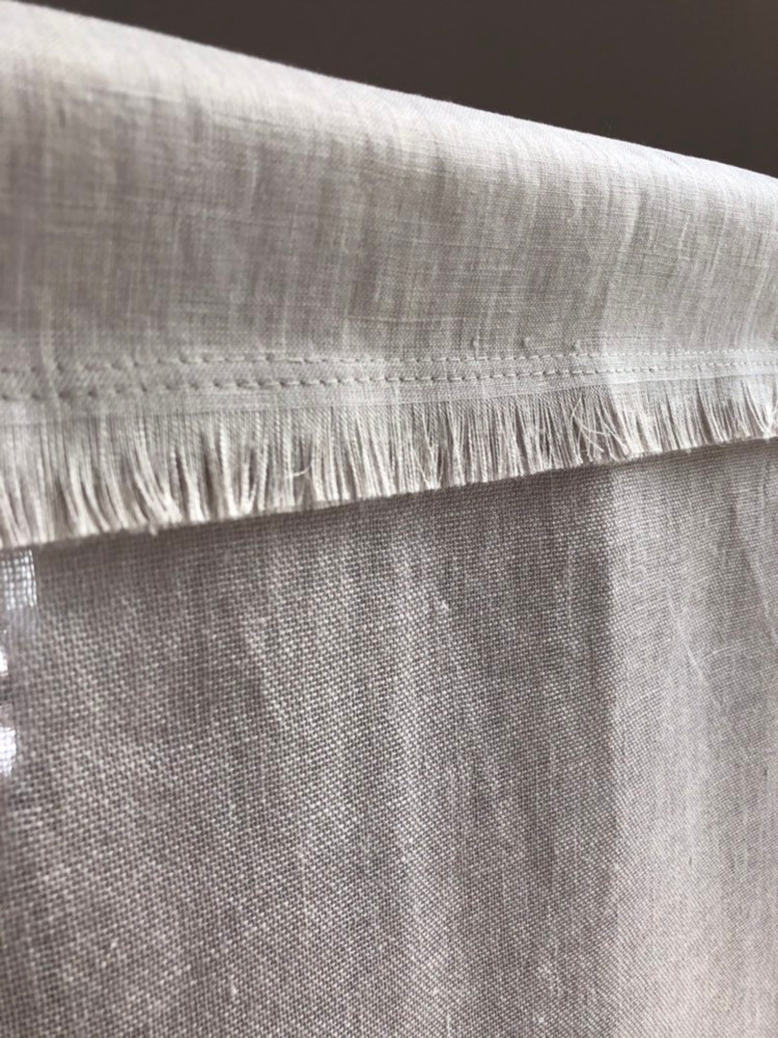 Gray Linen Kitchen Curtains Pair Cafe Curtains in Gray Color Etsy