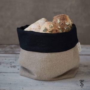 Bread Bag, Linen Bread Bag, Linen Basket, Zero Waste, Bread Keeper, Kitchen Storage, Kitchen Canisters, Bread Box, Kitchen Decor,