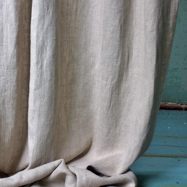 Heavy Linen Curtain Panel in Grey Color, Grey Linen Curtains, Window Curtains Heavy, Burlap Window Panel, European Flax Living Panel,