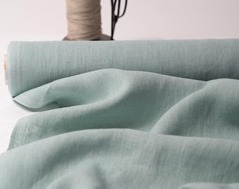Heavy Green Mint Linen Fabric: Home Decor Sewing - Oeko-Tex Certified