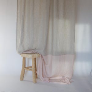 Linen Curtains, Linen Panel for Living Room, Two Tone Curtains, Pink Linen Curtains, Long Linen Curtains, Rod Pocket Linen Curtains