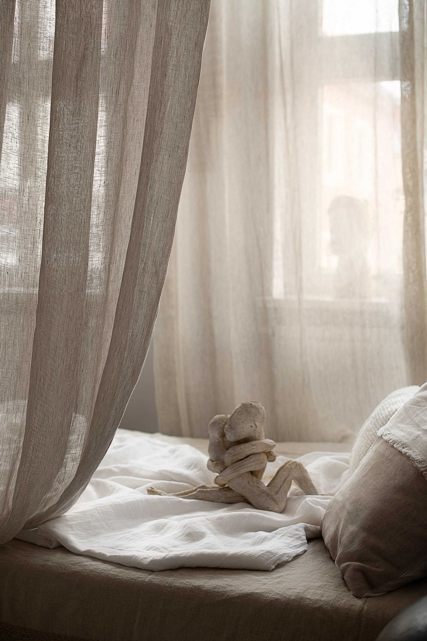 Canopy Bed Drapes Sheer Linen Canopy Bed Scarf off White Etsy