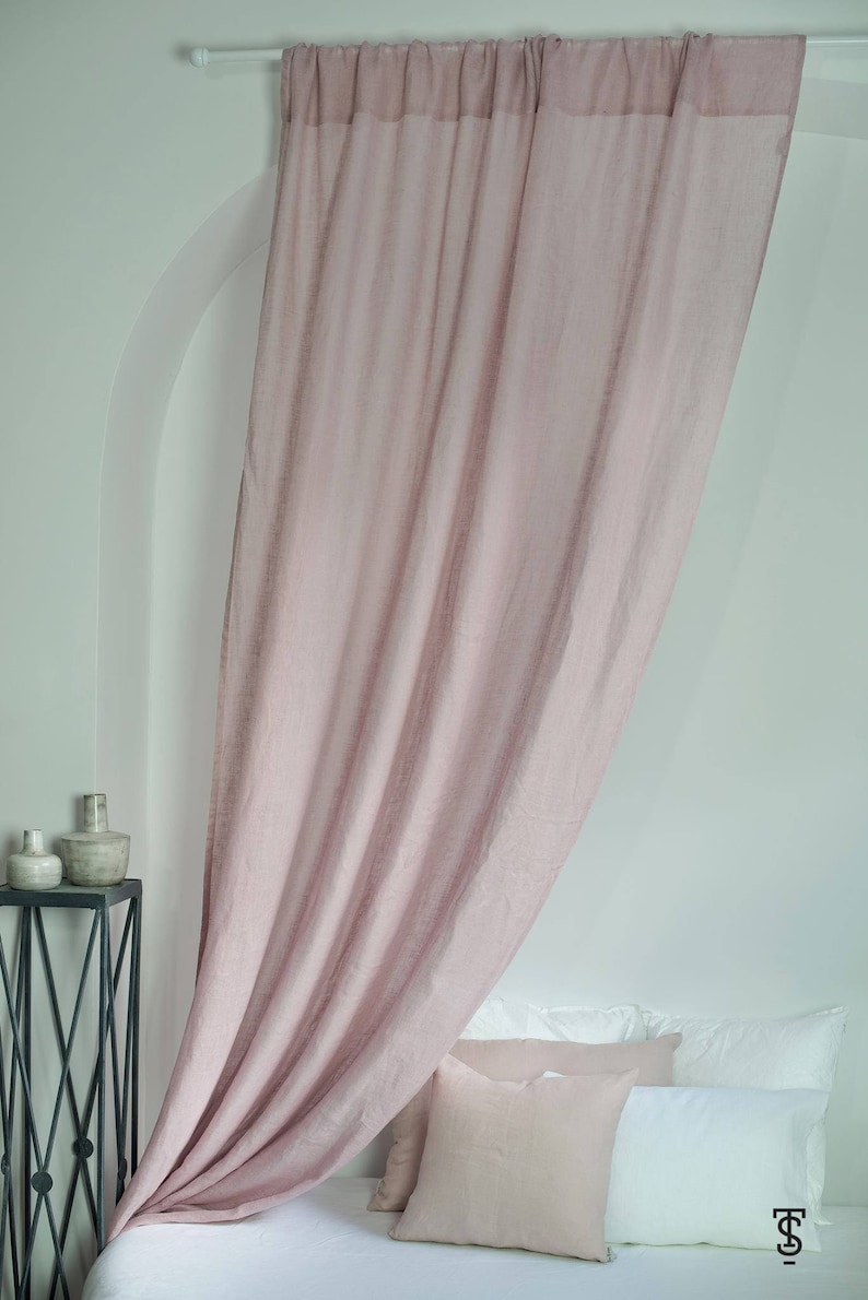 White Linen Rod Pocket Curtains Easy to Hang Linen Muslin Etsy