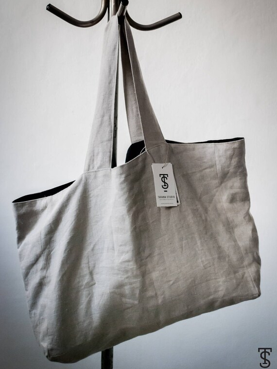 linen beach bag