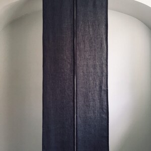 Linen Noren in Dark Color, Door Curtain in Simple Style, Linen Japan Noren, Doorway Curtain Made From Linen, Navy Noren Curtain, image 7