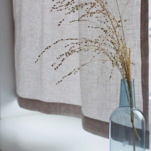 Linen Cafe Curtains, Semi Sheer Linen Kitchen Curtains, Light Grey Cafe Curtain Kitchen, Small Linen Curtains, Cafe Kitchen Curtains