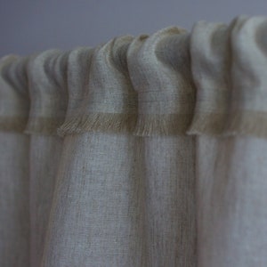 Rustikaler Leinen Cafe Vorhang Volant, durchsichtiges Küchenfenster