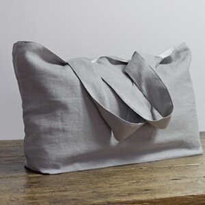 Tote Bag Light Grey, Linen Tote Bag, Beach Bag Big, Linen Beach Tote, Grey Linen Tote Bag, Oversize Canvas Bag, Tyvek Tote Bag, Gift Bag