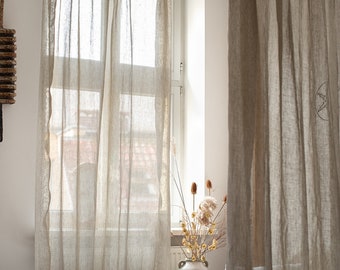 Natural Boho Canopy Bed Sheer Linen Curtain for a Dreamy Escape