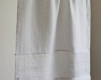 White Linen Cafe Curtain: Minimalist Kitchen Window Panel