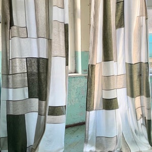 Pojagi Curtain Linen, Bojagi Linen Curtain, Patchwork Curtains, Linen Curtain Patchwork, Linen Jogakbo Curtain, Modernized Korean Panel