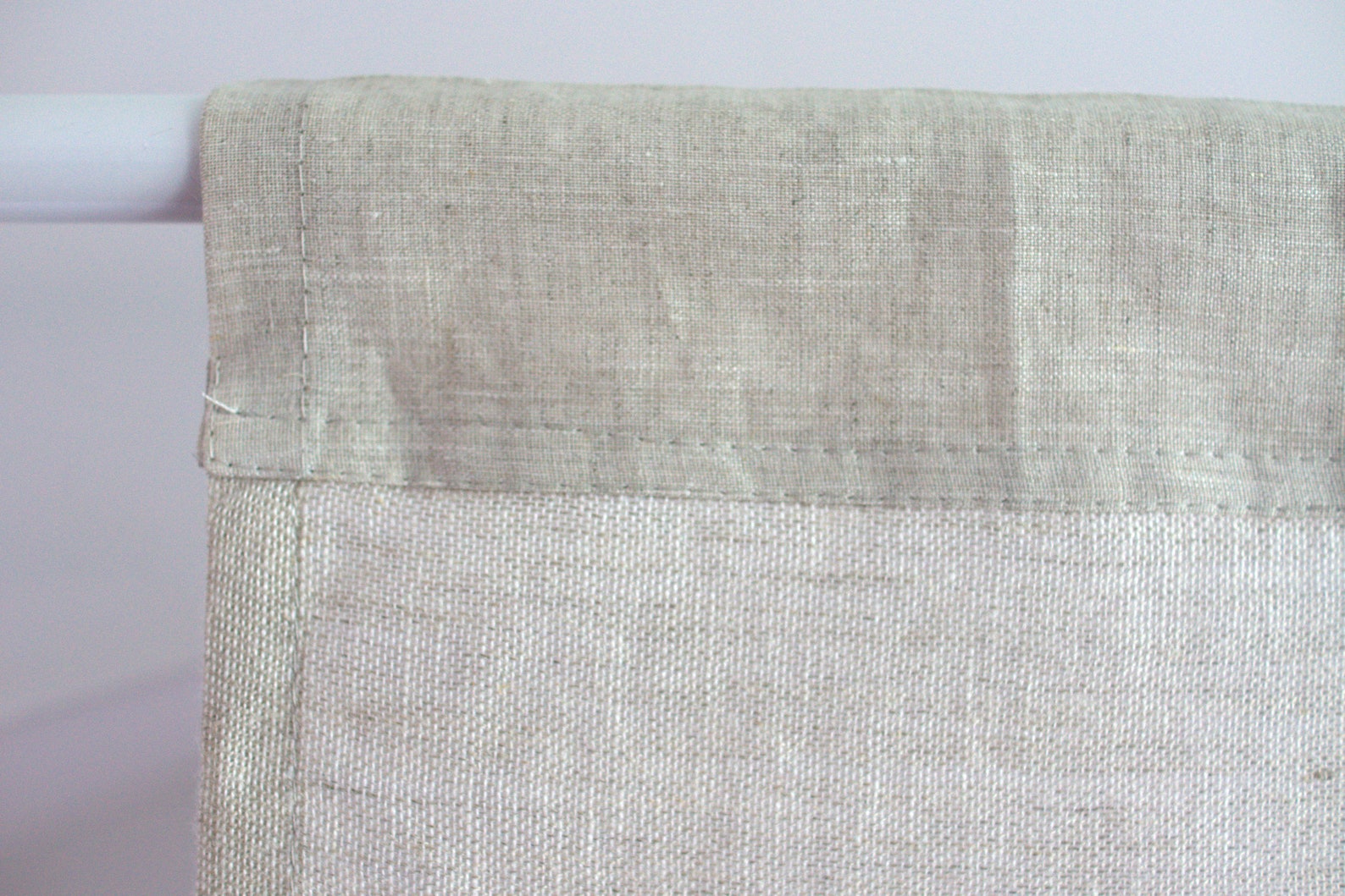 Sheer Linen Curtain with Rod Pocket - Oatmeal
