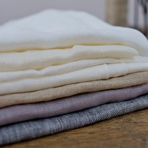 Linen Fabric Scraps, Set of Linen Scrap, Linen Fabric Remnants for Craft Projects, Box of Scrap Cotton Fabric, Fabric for Jewelry Pouches