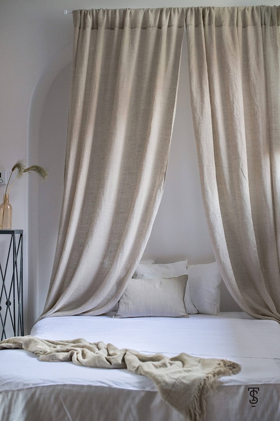 Linen Curtains Window Panel Curtains Sheer Linen Panel Etsy