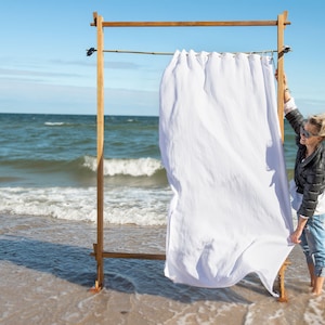 White Linen Shower Curtain, Stone Washed Linen Shower Curtain, Bathroom Linen Curtain Panel, Custom Linen Shower Curtain, Bath curtain