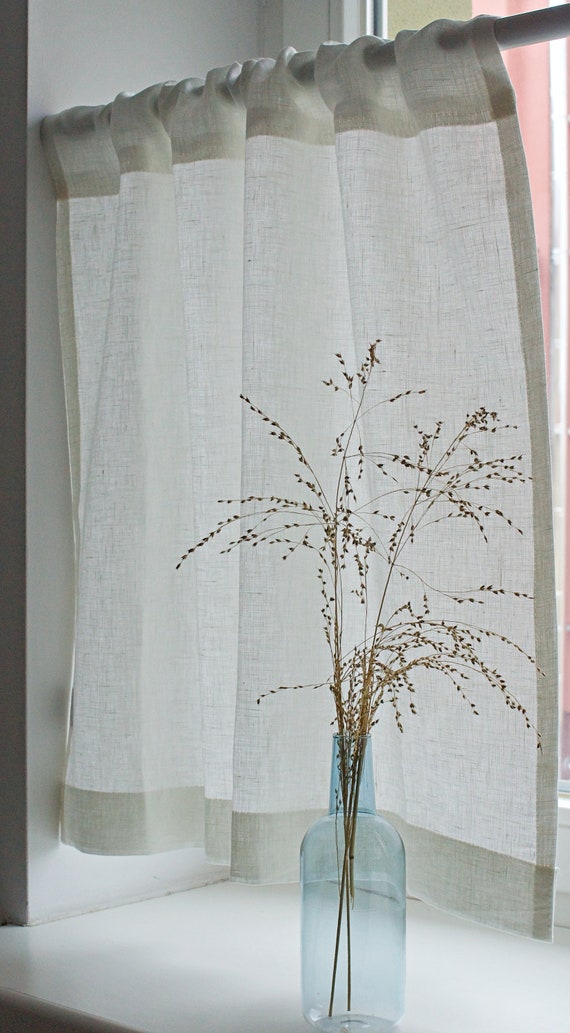 Linen Cafe Curtain, Ivory Kitchen Curtain, Rod Pocket Cafe Curtain, Small Linen  Curtain Panel, Semi Sheer Linen Kitchen Curtains, Valance -  Canada