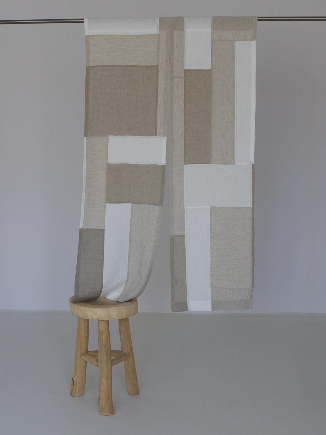 リネンのポジャギカーテン：韓国のパッチワークのれん - Etsy 日本