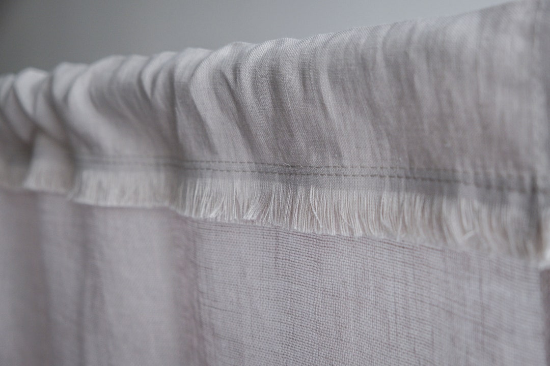 Gray Linen Kitchen Curtains Pair Cafe Curtains in Gray Color Etsy