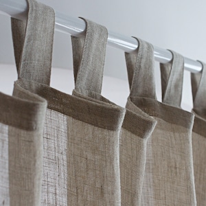 Natural Sheer Linen Curtain, Tab Top Linen Curtain Panel, Light Linen Curtain, Linen Gauze Curtains, Sheer Linen Living Curtain, Linen Panel