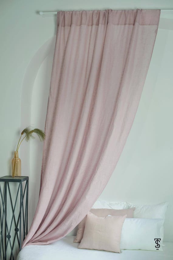 Linen Canopy Bed Panel 57 X 118 Canopy Bed Etsy