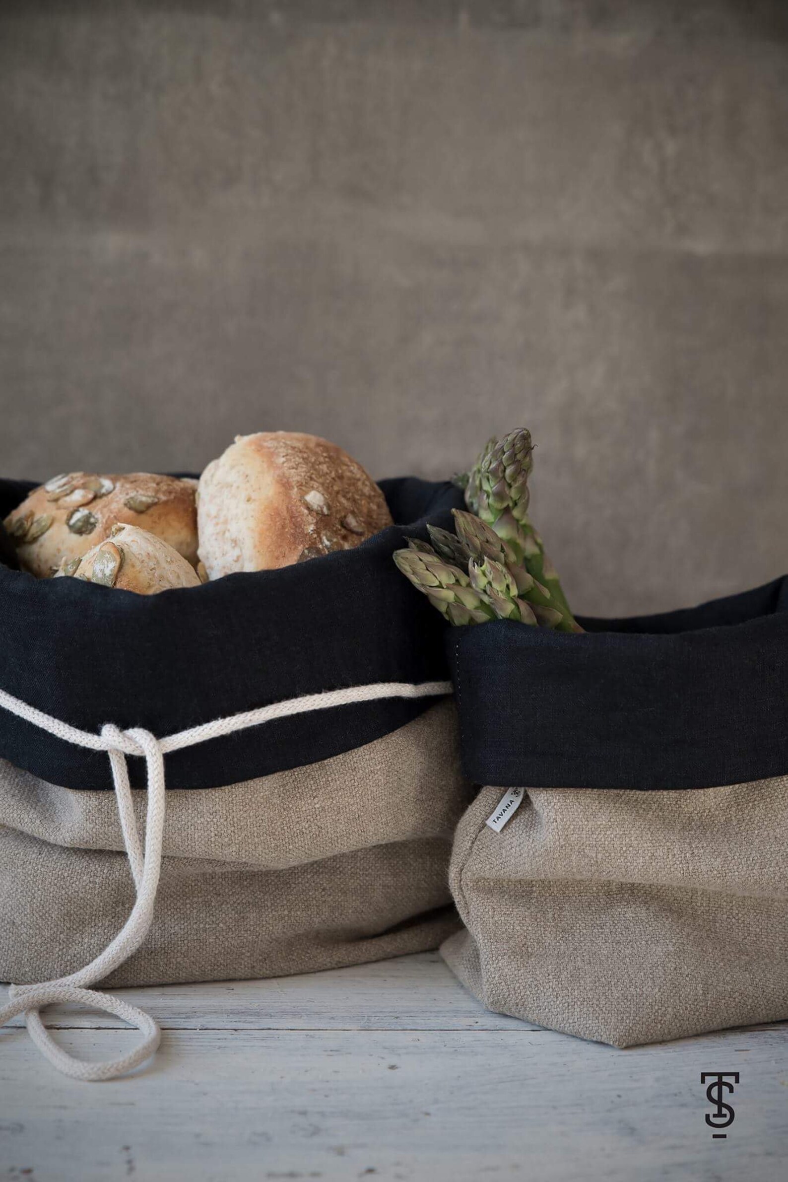 Linen Bread Basket Canvas Bread Basket Natural Linen Bread Etsy