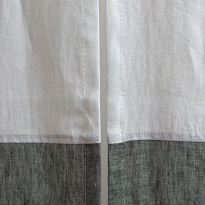 Noren de lino blanco, cortina de puerta de lino, cortina de puerta Noren, divisor de habitación de lino, cortina japonesa blanca, panel de cortina de puerta Burlap