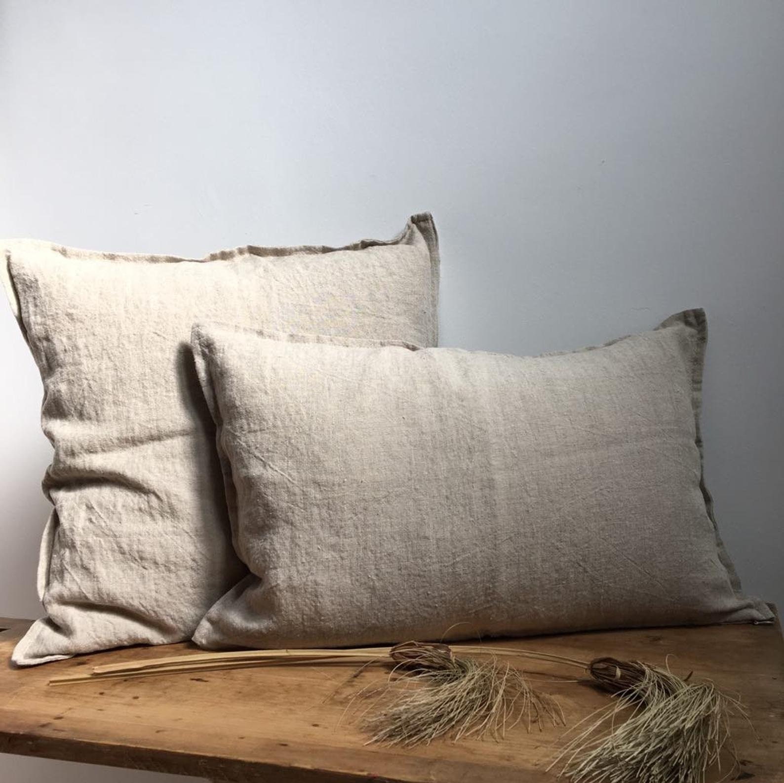 White Linen Pillow Cover in Rustic Style Stonewashed Linen Etsy