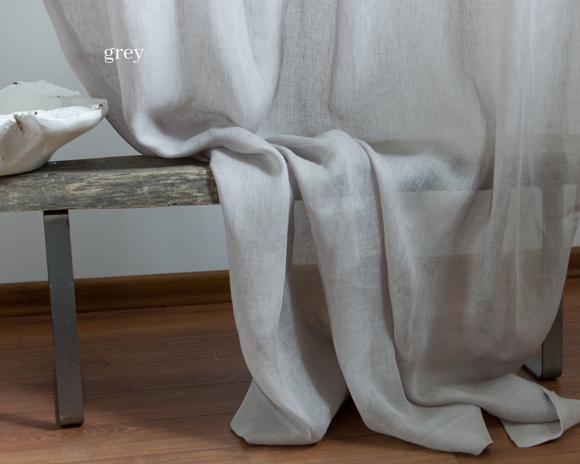 Sheer Linen Curtains Tab Top Linen Curtain Off White Linen Etsy