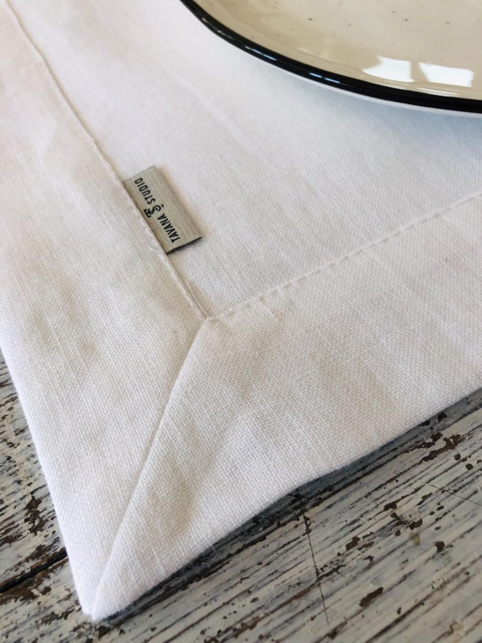 Set of Linen Place Mats White Place Mats Rustic Linen Place Etsy