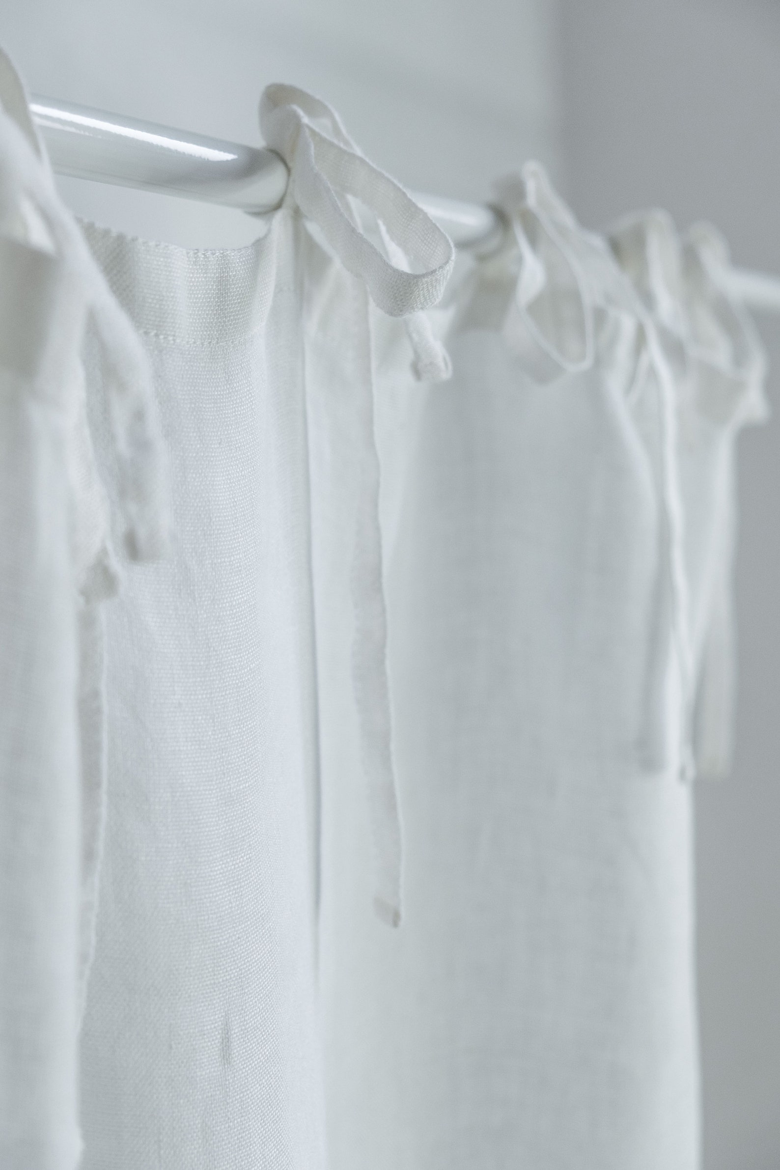 Beige Cafe Curtain Linen Kitchen Curtain Oatmeal Linen Tie Etsy