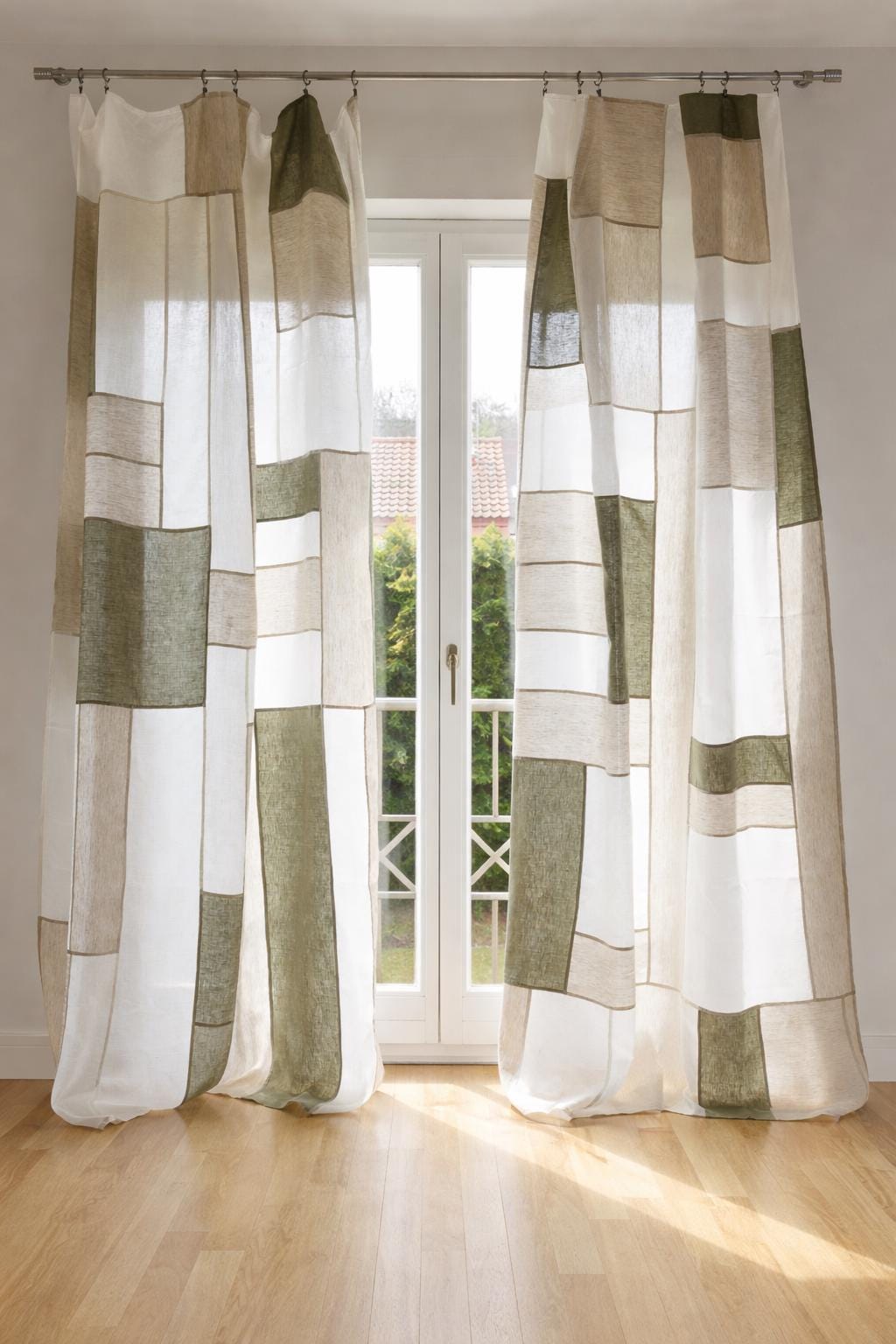 Linen Pojagi Curtain: Korean Patchwork Panel - Etsy