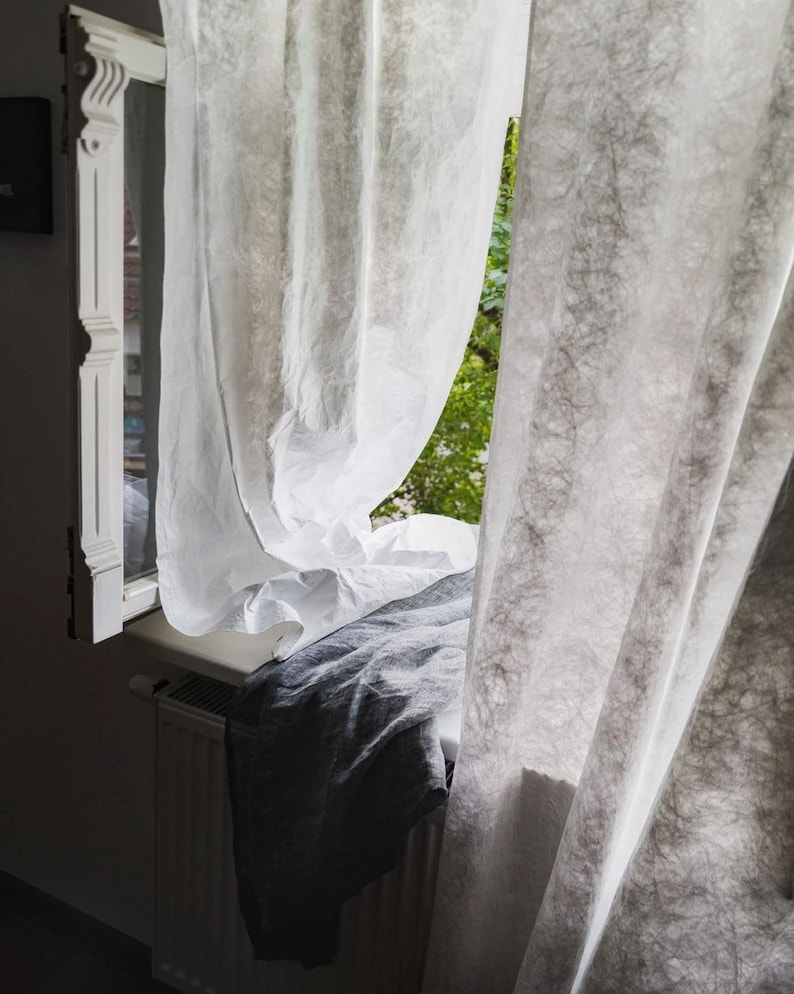 Light White Window Curtains in Scandinavian Style Thin - Etsy