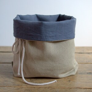 Linen Bread Basket, Canvas Bread Basket, Natural Linen Bread Basket, Bathroom Storage, Linen Kitchen Bread Bag, Linen Kitchen Bread Sac