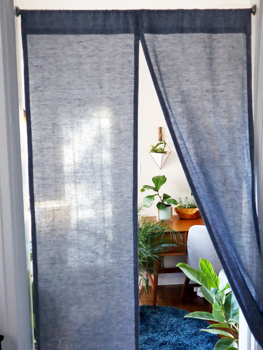 Blue Linen Noren Curtain: Japanese Room Divider - Etsy Canada
