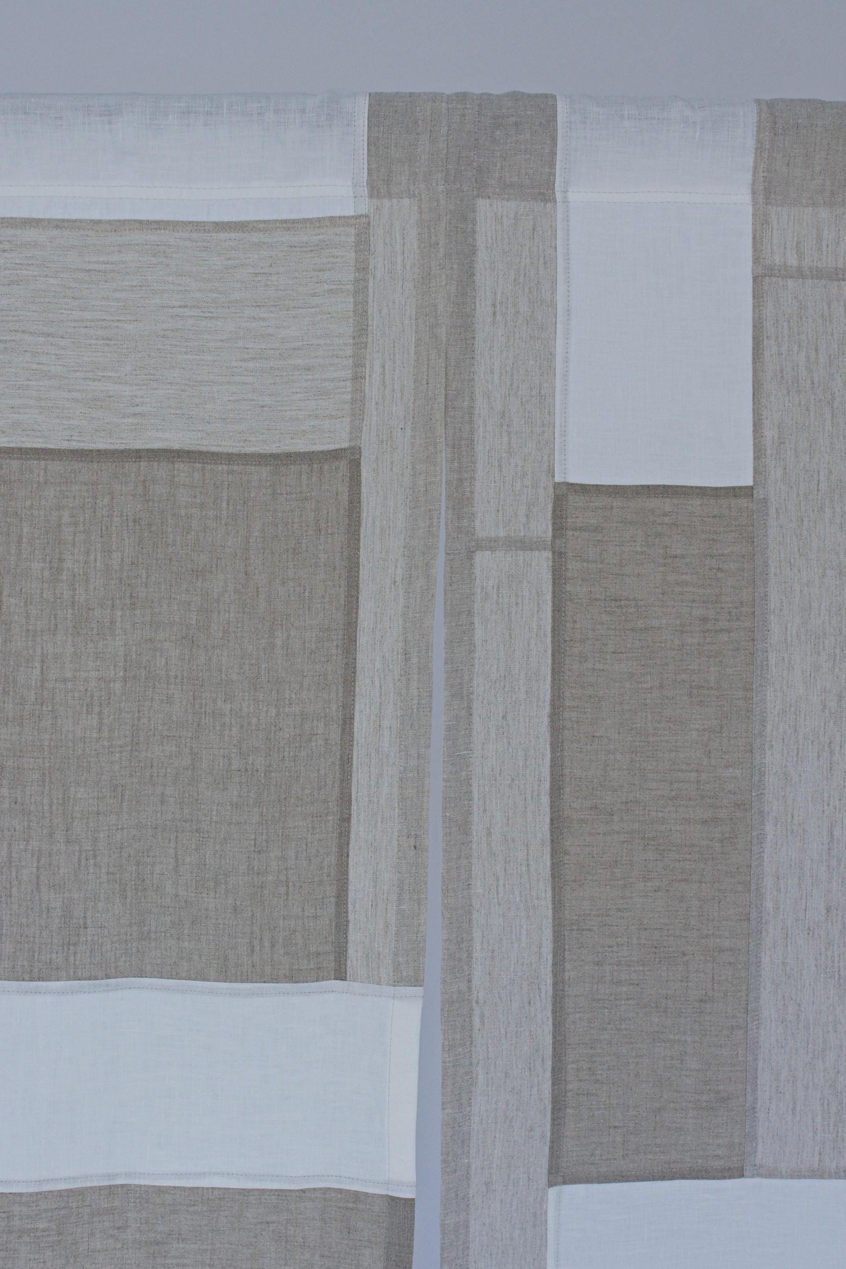 リネンのポジャギカーテン：韓国のパッチワークのれん - Etsy 日本