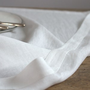 Ivory Linen Tableclot in Simple Style, Linen Table Cloth, Linen Tablecloth Rectangle, Wedding Linen Tablecloth, Washed Linen Tablecloth