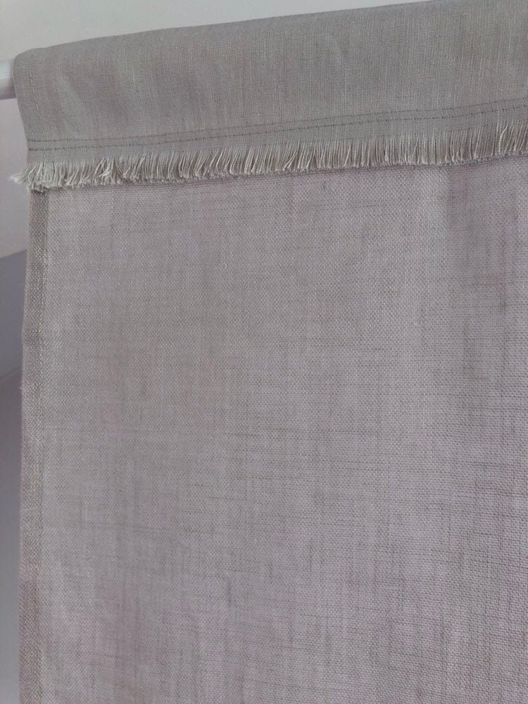 Gray Linen Kitchen Curtains Pair Cafe Curtains in Gray Color Etsy