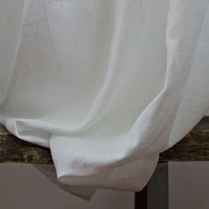 Rideau en lin blanc, rideau de panneau de lin de fenêtre, ruban de titre multifonctionnel de rideaux de lin, rideaux de fenêtre en lin blanc personnalisés, panneau de lin image 8