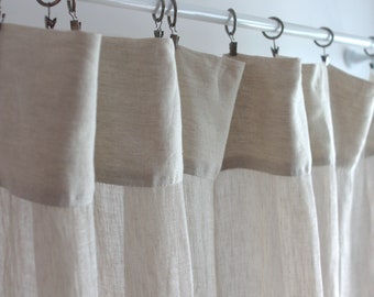 Oatmeal Linen Panel Curtain, Beige Linen Curtain Rod Pocket, Sheer Linen Drapes, Rod Pocket Linen Curtain Beige, Beige Linen Curtain